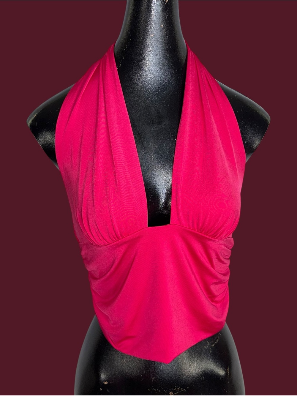 NWT Express hot pink Body Contour cropped halter top - Picture 9 of 16